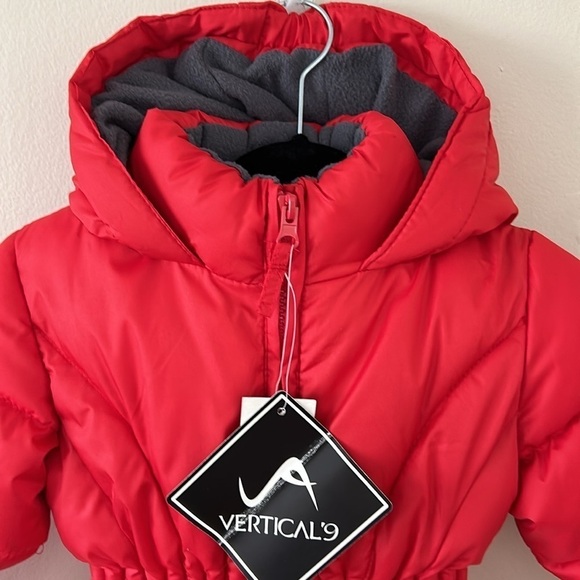 (NWT) Vertical9 Toddler Girl‘s Red Hooded Puffer Jacket, Size: 2T - Picture 7 of 17